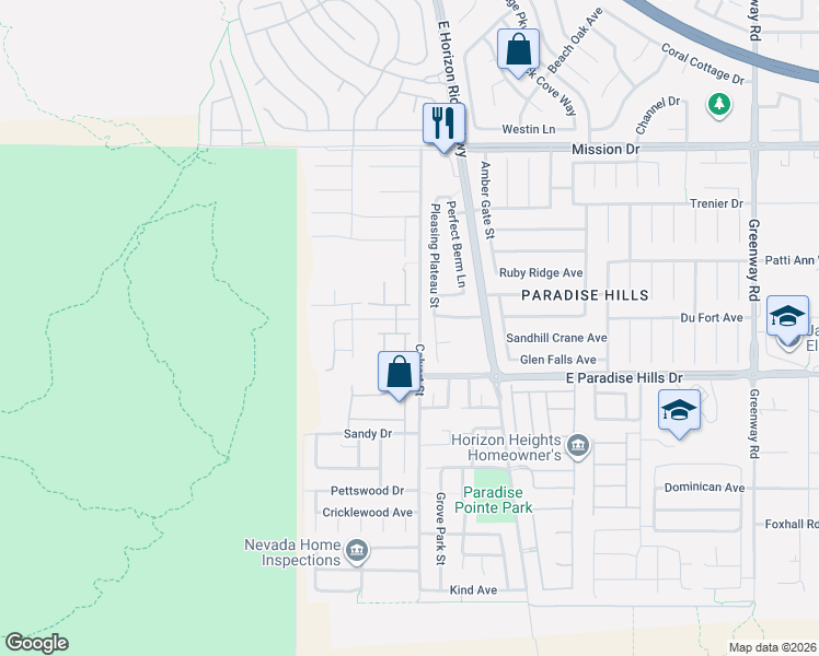 map of restaurants, bars, coffee shops, grocery stores, and more near 84 Newmiller Street in Henderson