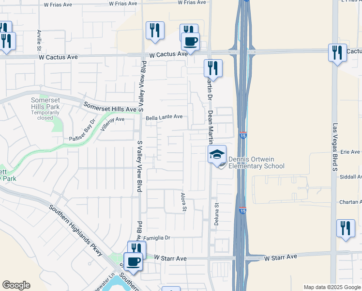 map of restaurants, bars, coffee shops, grocery stores, and more near 10859 Porto Foxi Street in Las Vegas