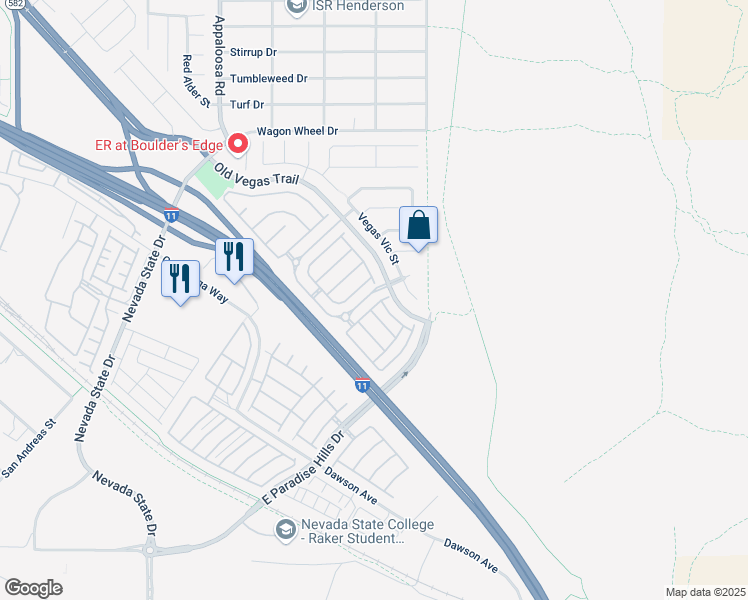 map of restaurants, bars, coffee shops, grocery stores, and more near 1648 Clint Canyon Drive in Henderson