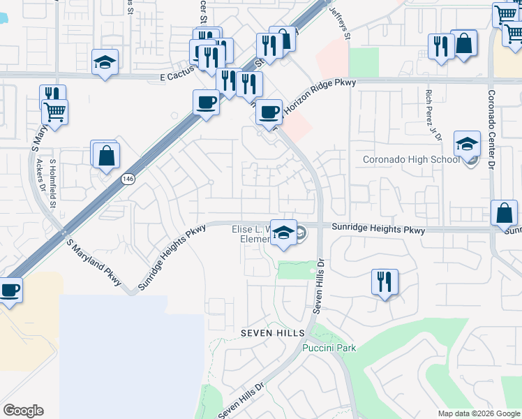 map of restaurants, bars, coffee shops, grocery stores, and more near 3108 Mossfield Avenue in Henderson