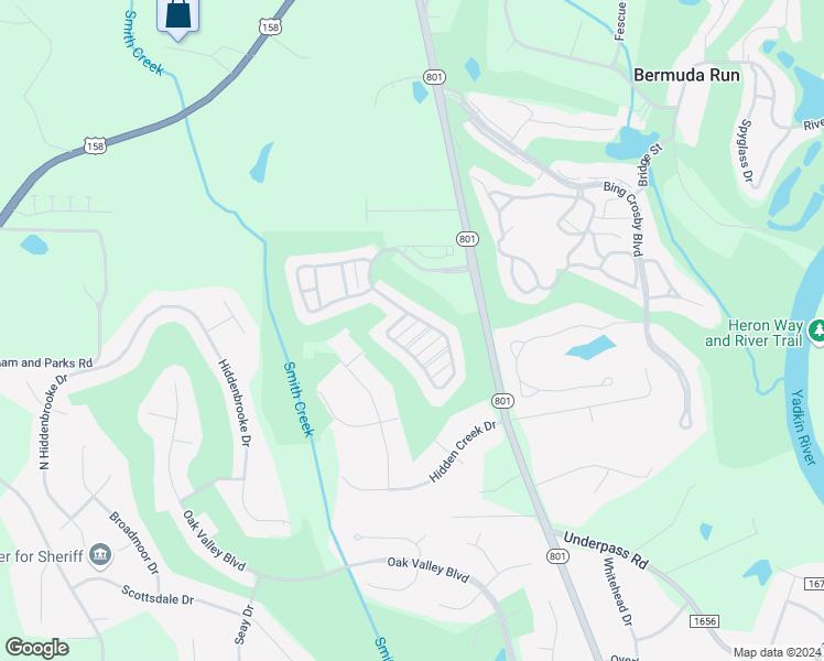 map of restaurants, bars, coffee shops, grocery stores, and more near 116 Knicker Lane in Advance