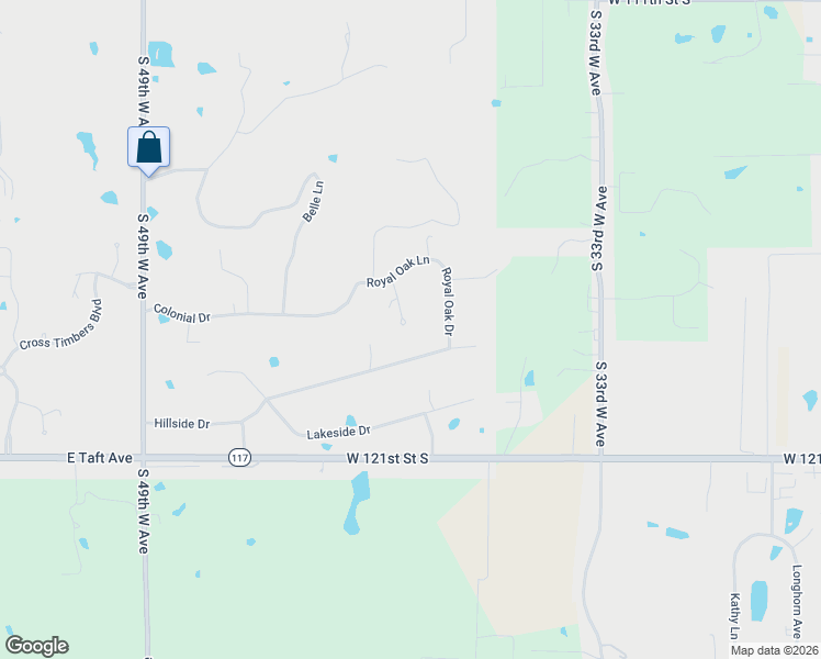 map of restaurants, bars, coffee shops, grocery stores, and more near 517 Ridge Oak Lane in Sapulpa