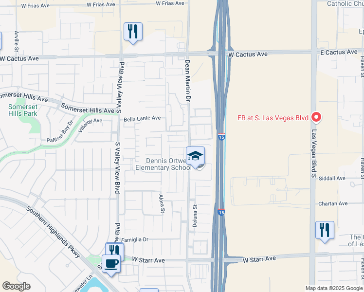 map of restaurants, bars, coffee shops, grocery stores, and more near 3256 Umbria Gardens Avenue in Las Vegas