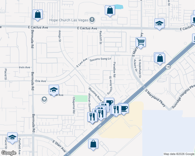 map of restaurants, bars, coffee shops, grocery stores, and more near 858 Trout Stream Court in Henderson