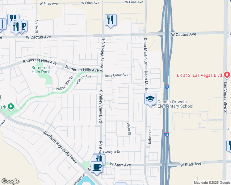 map of restaurants, bars, coffee shops, grocery stores, and more near 10852 Avenzano Street in Las Vegas