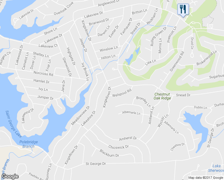 map of restaurants, bars, coffee shops, grocery stores, and more near 217 Kingsdown Drive in Crossville