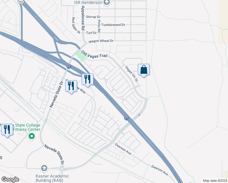 map of restaurants, bars, coffee shops, grocery stores, and more near 2505 April Breeze Lane in Henderson