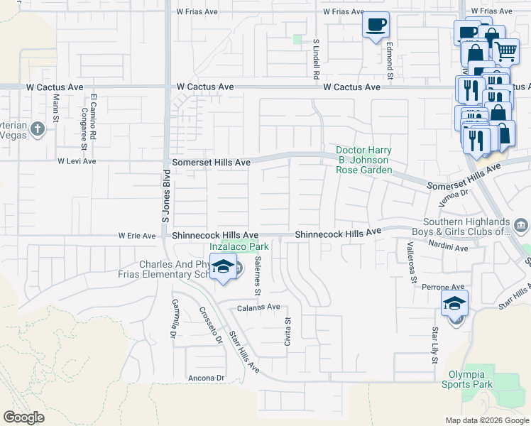 map of restaurants, bars, coffee shops, grocery stores, and more near 5699 Quiet Cloud Court in Las Vegas
