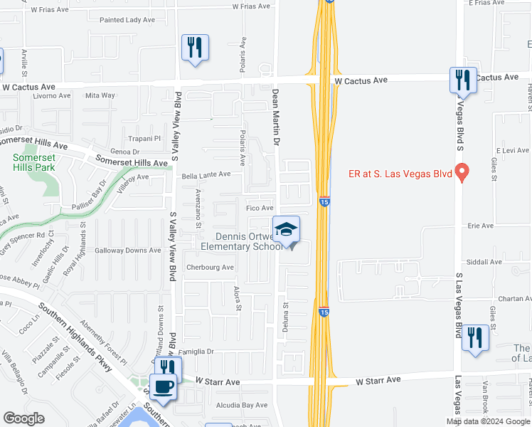 map of restaurants, bars, coffee shops, grocery stores, and more near 3256 Umbria Gardens Avenue in Las Vegas