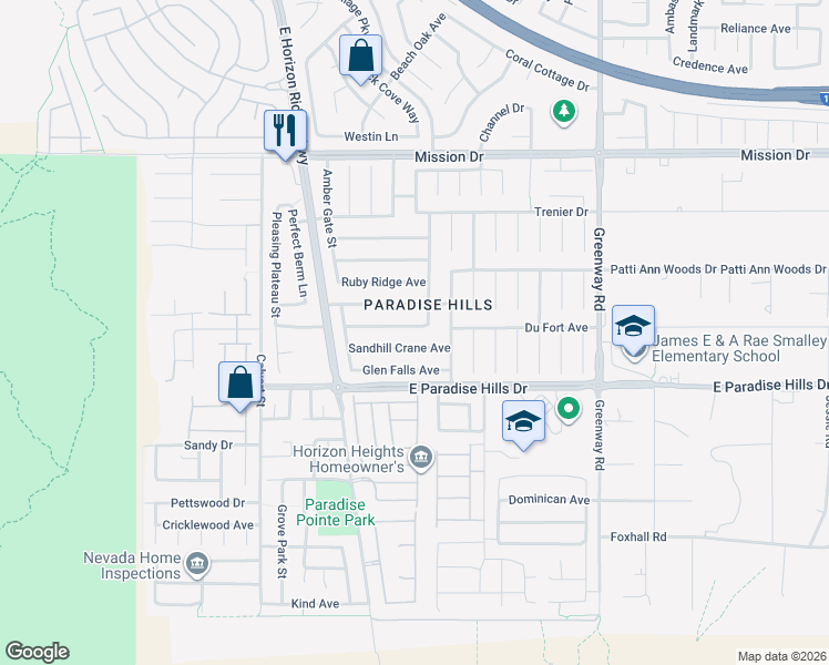 map of restaurants, bars, coffee shops, grocery stores, and more near 193 Regal Sunset Avenue in Henderson