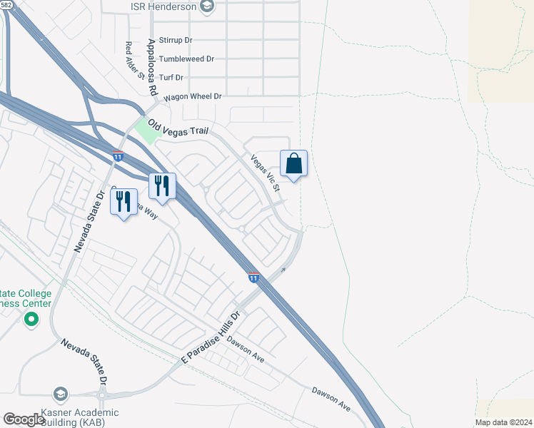 map of restaurants, bars, coffee shops, grocery stores, and more near 1658 Clint Canyon Drive in Henderson
