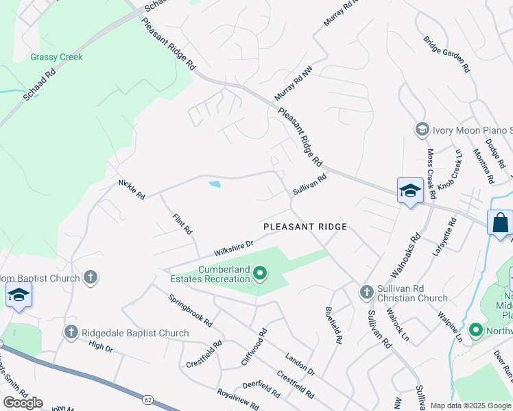 map of restaurants, bars, coffee shops, grocery stores, and more near 5126 Middle Ridge Lane in Knoxville