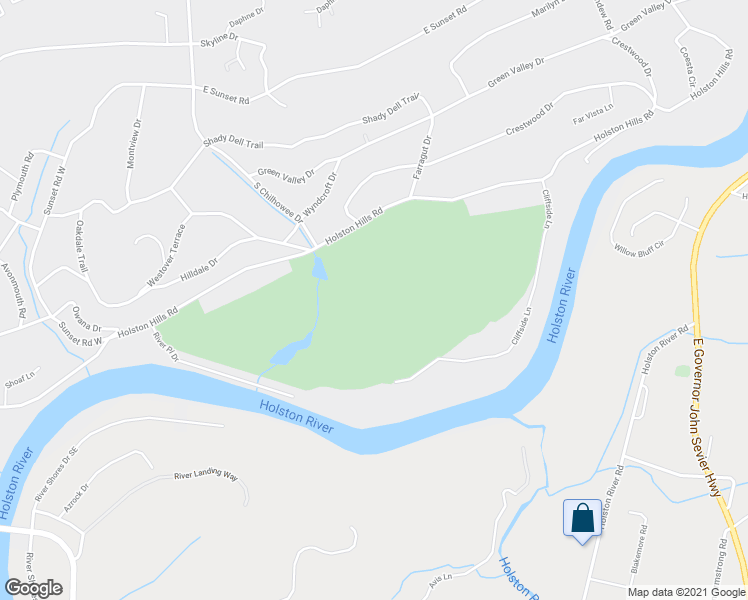 map of restaurants, bars, coffee shops, grocery stores, and more near 5200 Holston Hills Road in Knoxville