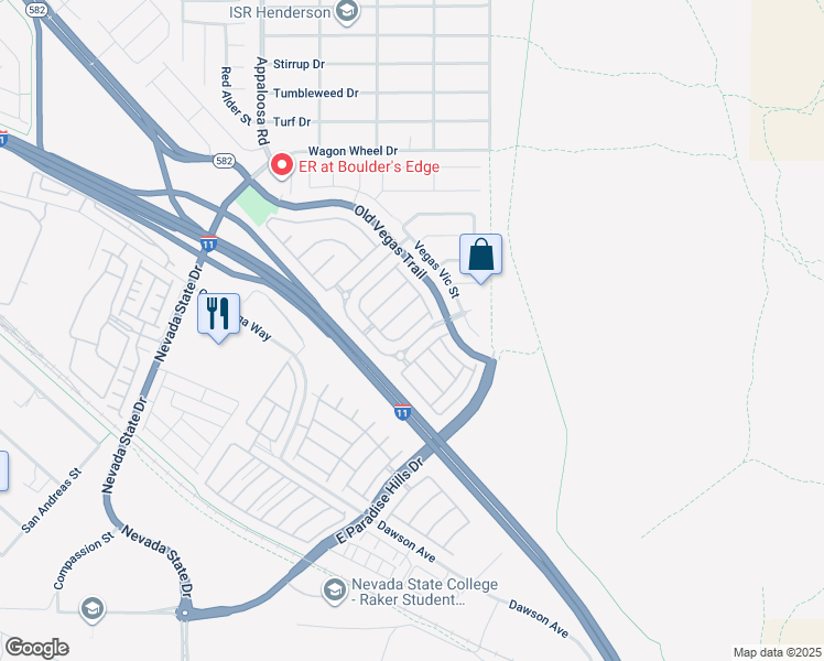 map of restaurants, bars, coffee shops, grocery stores, and more near 1648 Clint Canyon Drive in Henderson