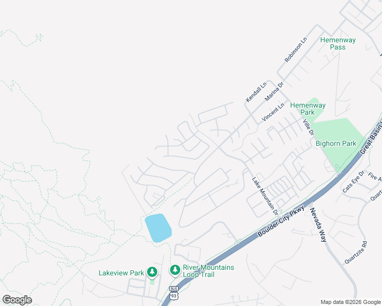 map of restaurants, bars, coffee shops, grocery stores, and more near 621 Mount Elbert Way in Boulder City