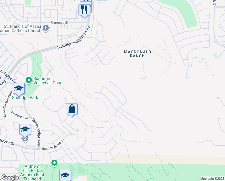 map of restaurants, bars, coffee shops, grocery stores, and more near 2148 Havensight Lane in Henderson