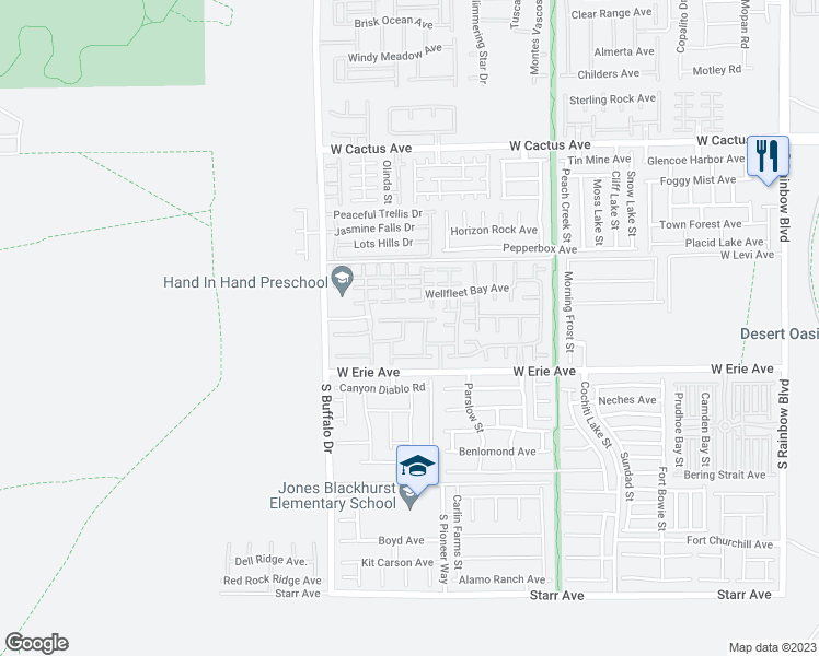 map of restaurants, bars, coffee shops, grocery stores, and more near 10814 Morris Bay Street in Las Vegas