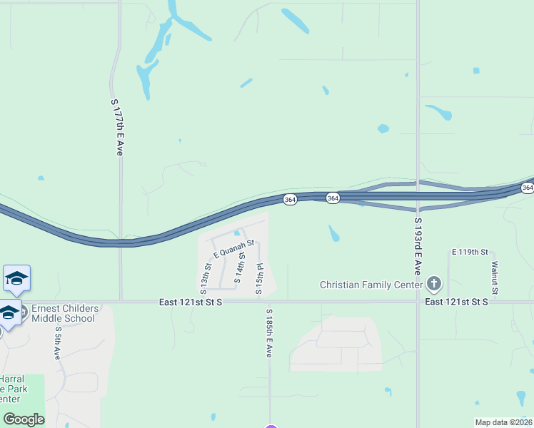 map of restaurants, bars, coffee shops, grocery stores, and more near 1620 East Pasadena Street in Broken Arrow