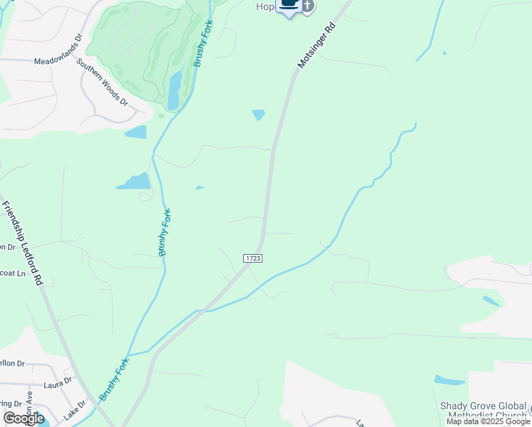 map of restaurants, bars, coffee shops, grocery stores, and more near State Road 1723 in Winston-Salem