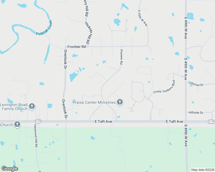 map of restaurants, bars, coffee shops, grocery stores, and more near 636 Countrywood Way in Sapulpa