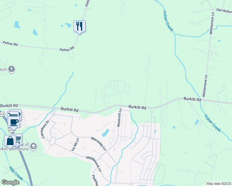 map of restaurants, bars, coffee shops, grocery stores, and more near 6947 Burkitt Road in Nashville