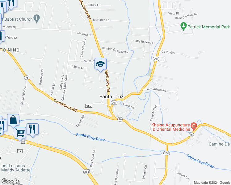 map of restaurants, bars, coffee shops, grocery stores, and more near 218 South McCurdy Road in Española