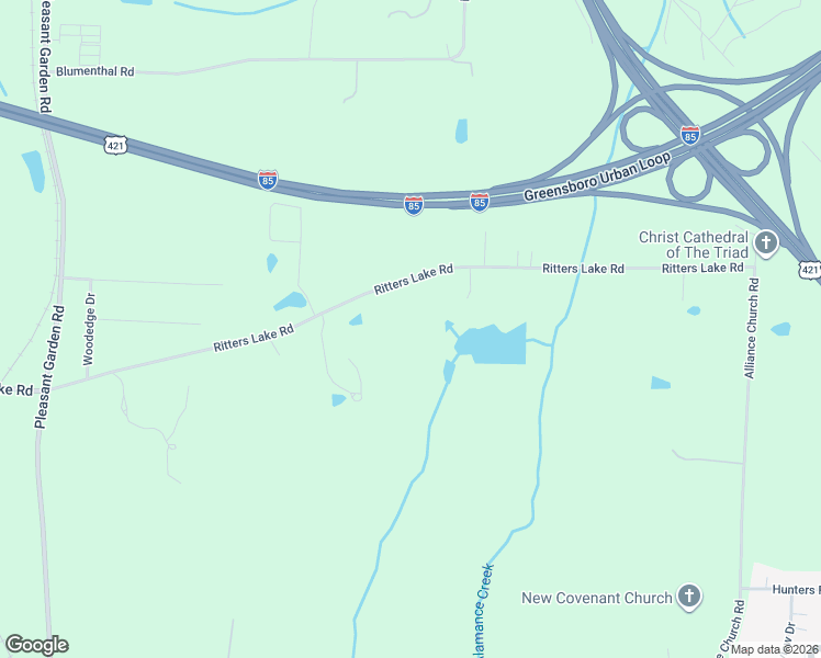 map of restaurants, bars, coffee shops, grocery stores, and more near 1202 Ritters Lake Road in Greensboro
