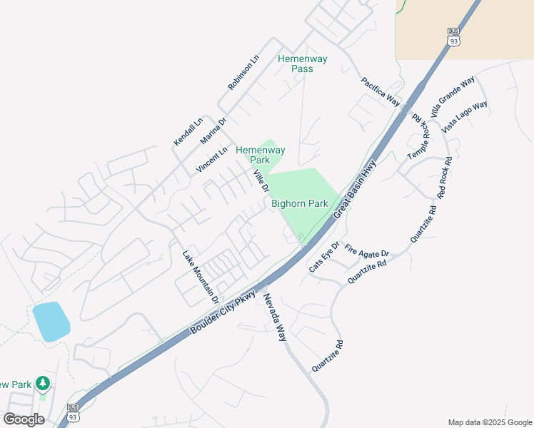 map of restaurants, bars, coffee shops, grocery stores, and more near 251 Bighorn Drive in Boulder City