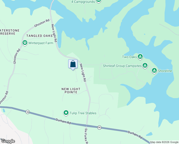 map of restaurants, bars, coffee shops, grocery stores, and more near 13616 New Light Road in Raleigh