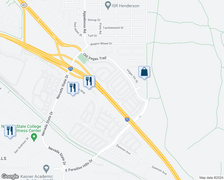 map of restaurants, bars, coffee shops, grocery stores, and more near 2493 April Breeze Lane in Henderson