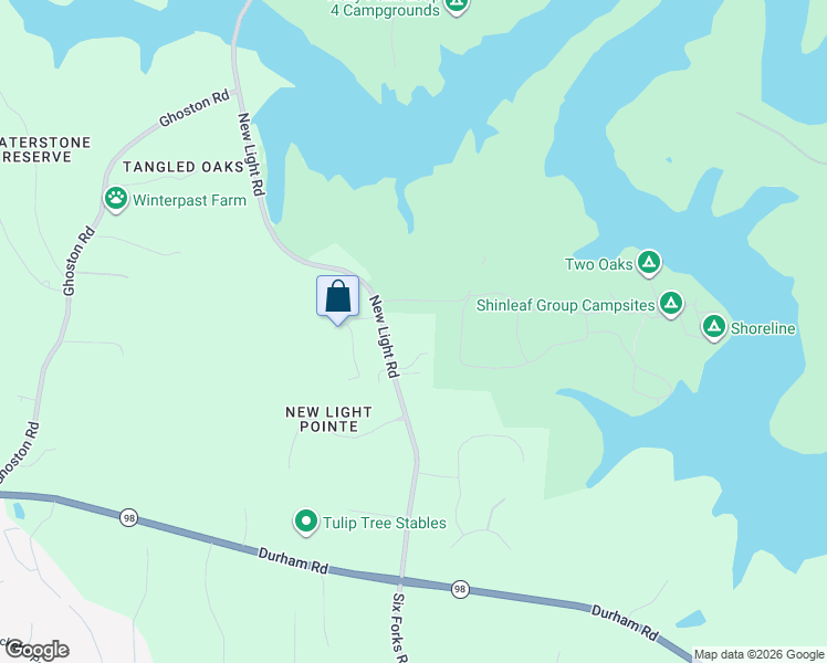 map of restaurants, bars, coffee shops, grocery stores, and more near 13616 New Light Road in Raleigh