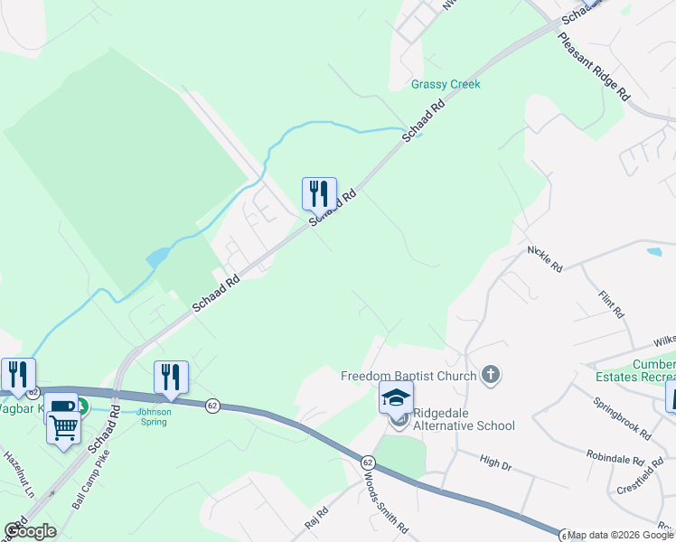 map of restaurants, bars, coffee shops, grocery stores, and more near 6601 Hilda Lane in Knoxville