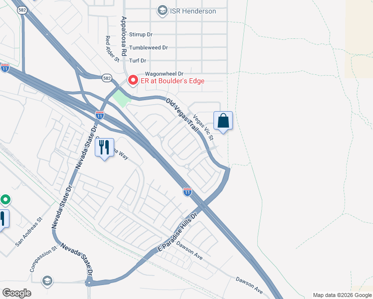 map of restaurants, bars, coffee shops, grocery stores, and more near 1569 Buffalo Brubaker Lane in Henderson