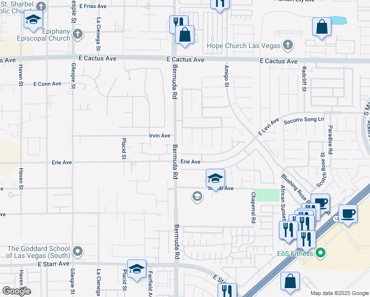 map of restaurants, bars, coffee shops, grocery stores, and more near 10840 Spruce Bough Street in Las Vegas