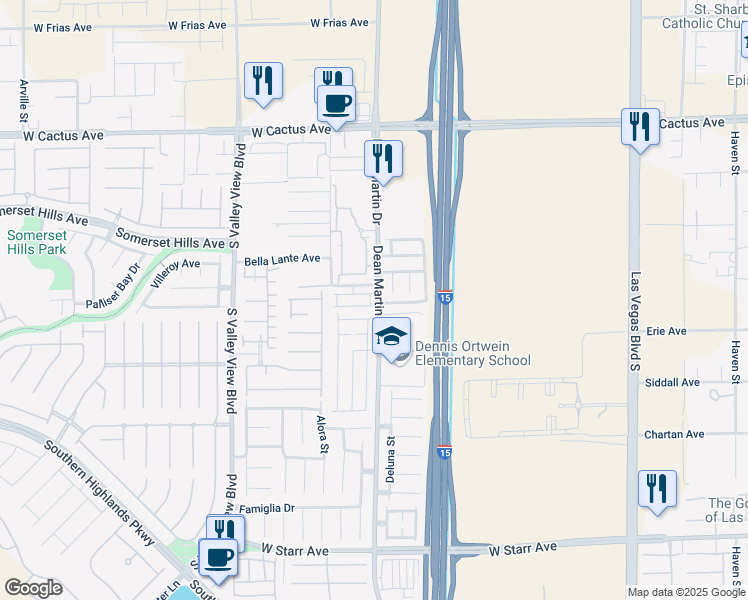 map of restaurants, bars, coffee shops, grocery stores, and more near 3208 Umbria Gardens Avenue in Las Vegas