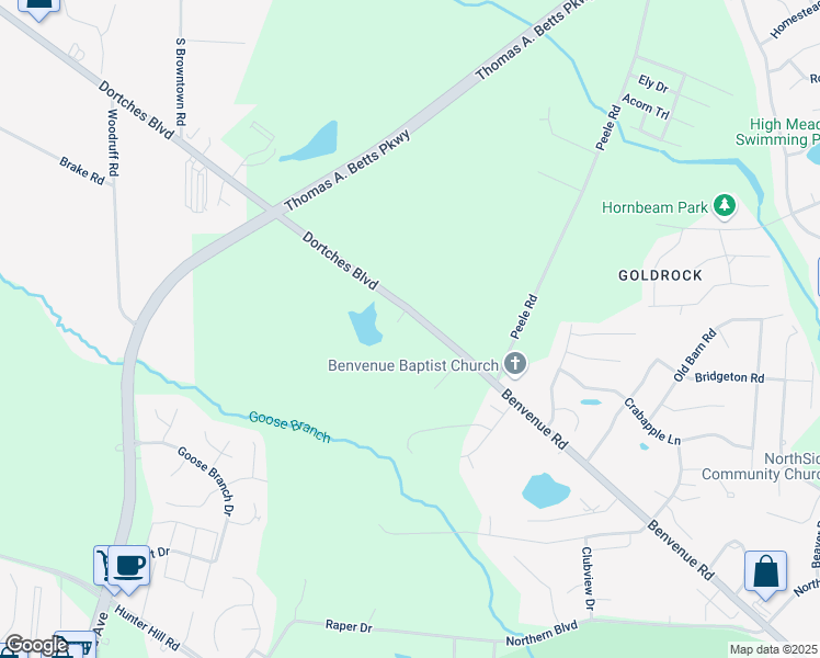 map of restaurants, bars, coffee shops, grocery stores, and more near 2633 Benvenue Road in Rocky Mount