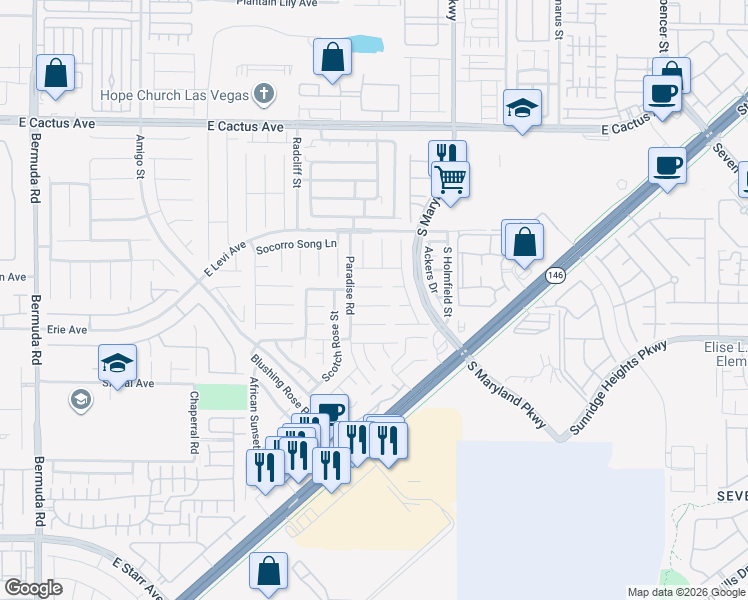 map of restaurants, bars, coffee shops, grocery stores, and more near 1072 Bearpaw Catch Court in Henderson