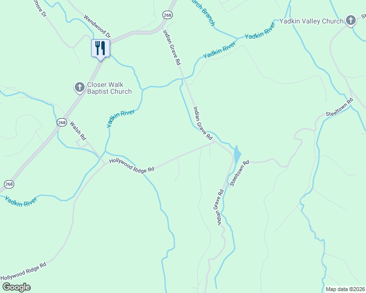 map of restaurants, bars, coffee shops, grocery stores, and more near 3944 Hollywood Ridge Road in Lenoir
