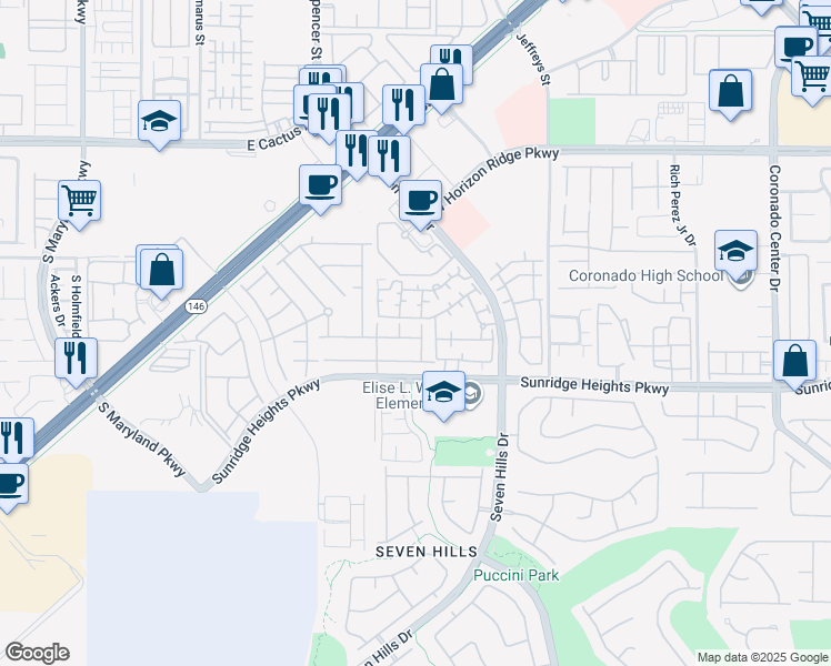 map of restaurants, bars, coffee shops, grocery stores, and more near 965 Mossy Vale Street in Henderson