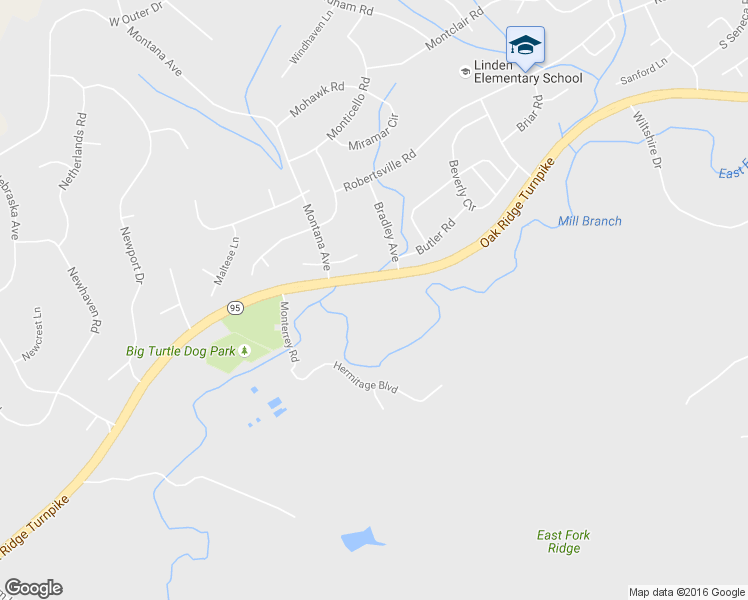 map of restaurants, bars, coffee shops, grocery stores, and more near 2385 Oak Ridge Turnpike in Oak Ridge