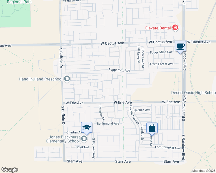 map of restaurants, bars, coffee shops, grocery stores, and more near 7676 Monomoy Bay Avenue in Las Vegas