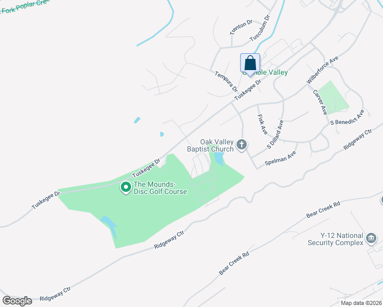 map of restaurants, bars, coffee shops, grocery stores, and more near 116 Groves Park Boulevard East in Oak Ridge