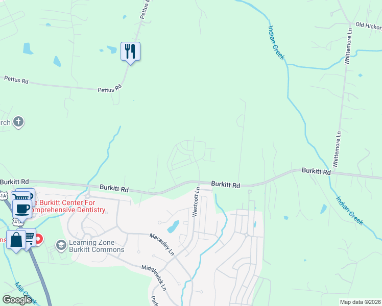 map of restaurants, bars, coffee shops, grocery stores, and more near 861 Westcott Lane in Nashville