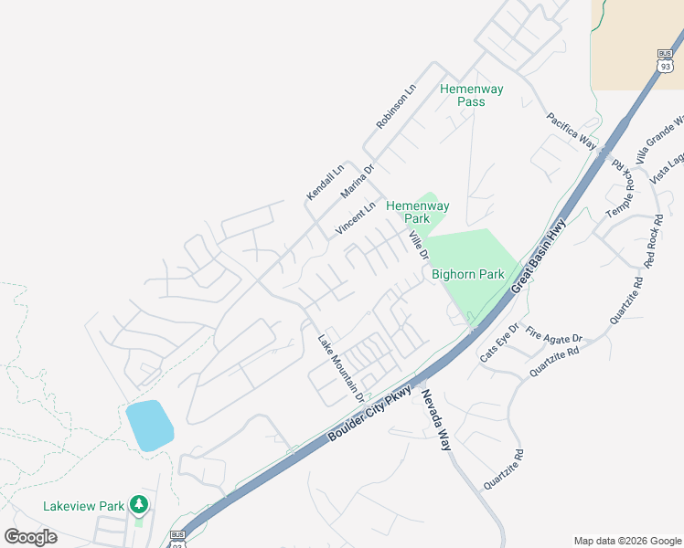 map of restaurants, bars, coffee shops, grocery stores, and more near 444 America Court in Boulder City