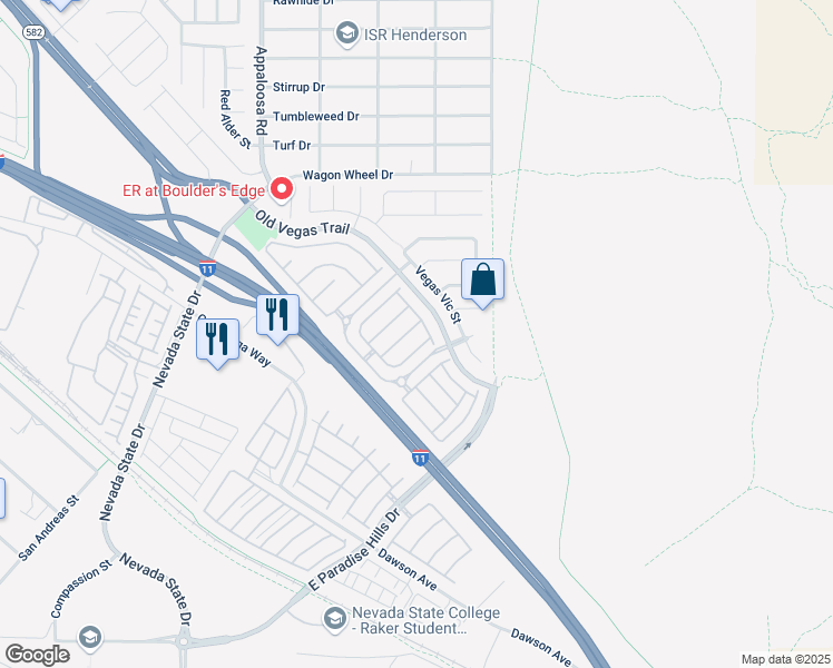 map of restaurants, bars, coffee shops, grocery stores, and more near 2508 Crafty Clint Lane in Henderson