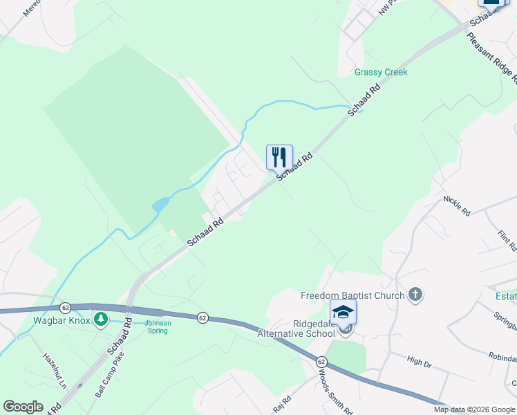 map of restaurants, bars, coffee shops, grocery stores, and more near 3704 Schaad Road in Knoxville
