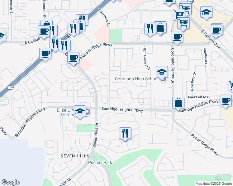 map of restaurants, bars, coffee shops, grocery stores, and more near 2983 Tisbury Drive in Henderson