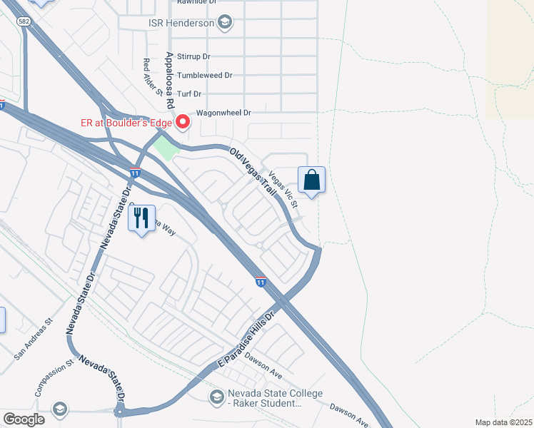 map of restaurants, bars, coffee shops, grocery stores, and more near 2508 Crafty Clint Lane in Henderson