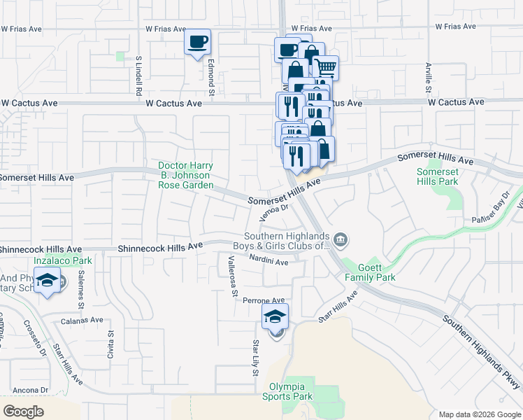 map of restaurants, bars, coffee shops, grocery stores, and more near 4997 Kaibab Forest Avenue in Las Vegas