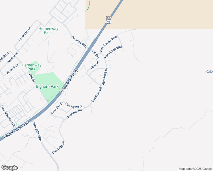 map of restaurants, bars, coffee shops, grocery stores, and more near 205 Red Rock Road in Boulder City